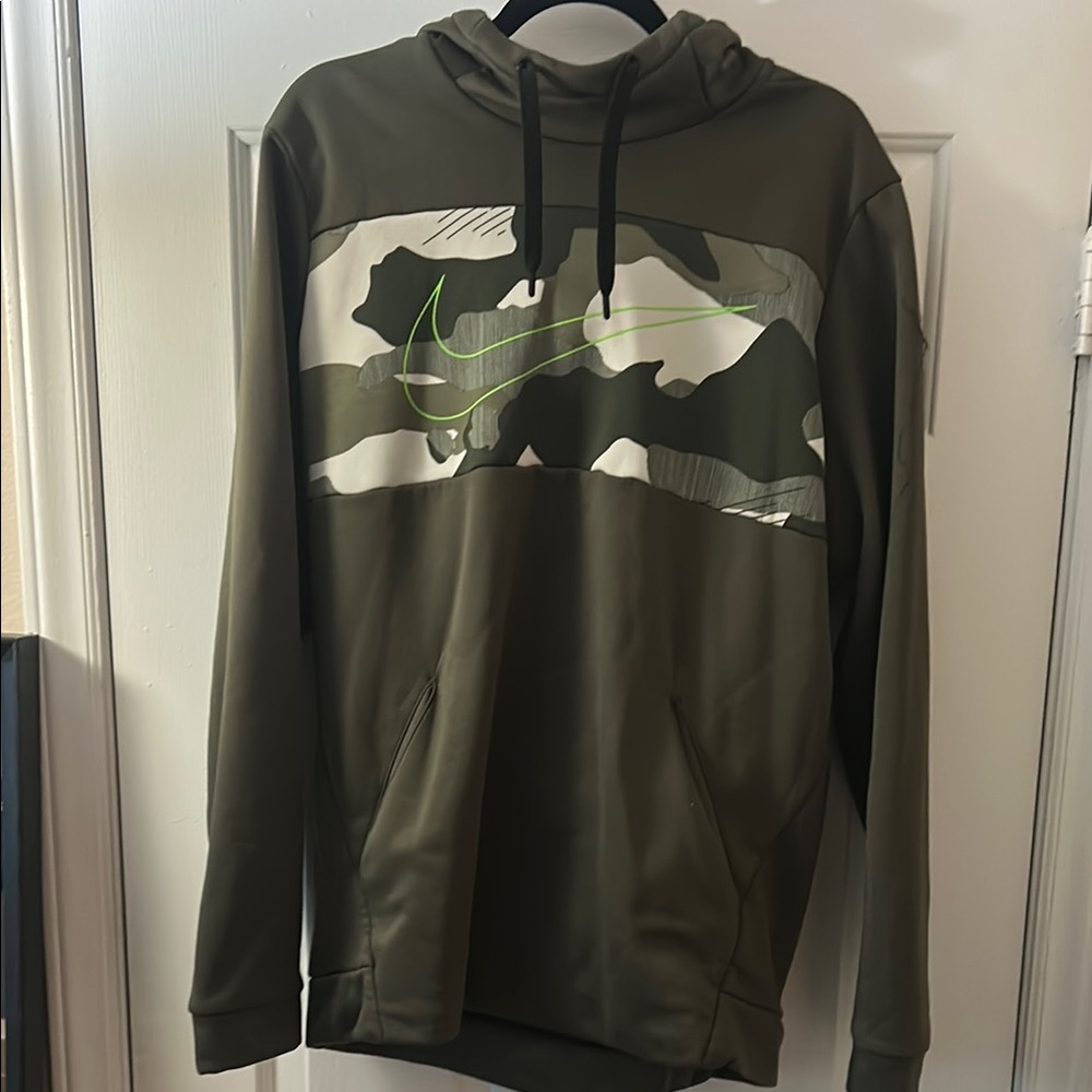 Nike Olive Camo Hoodie Dri-fit